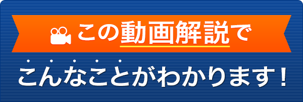 この動画解説でこんなことがわかります！