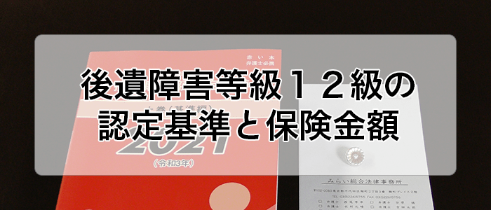 後遺障害等級１２級の認定基準と保険金額