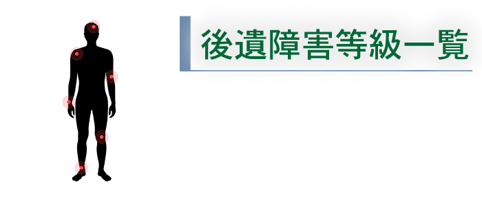 足指の後遺症と後遺障害等級一覧