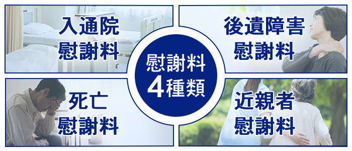 交通事故の慰謝料は全部で4種類