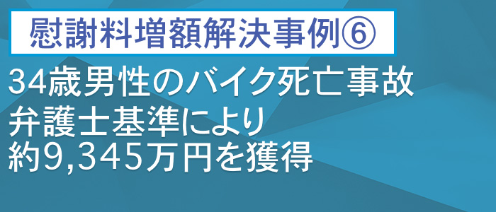 34歳男性のバイク死亡事故で約9,.345万円を獲得