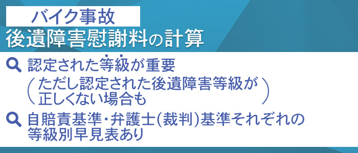 バイク事故での後遺障害慰謝料の計算方法