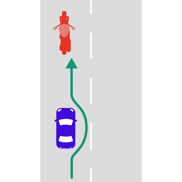 バイクの追い越し