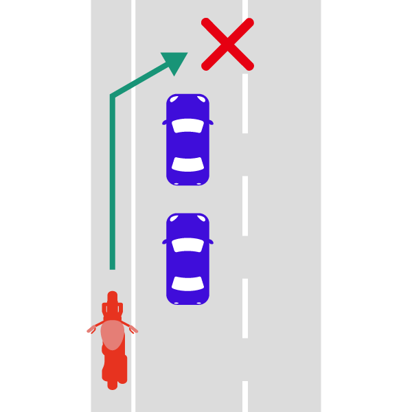 路側帯からの追い抜き