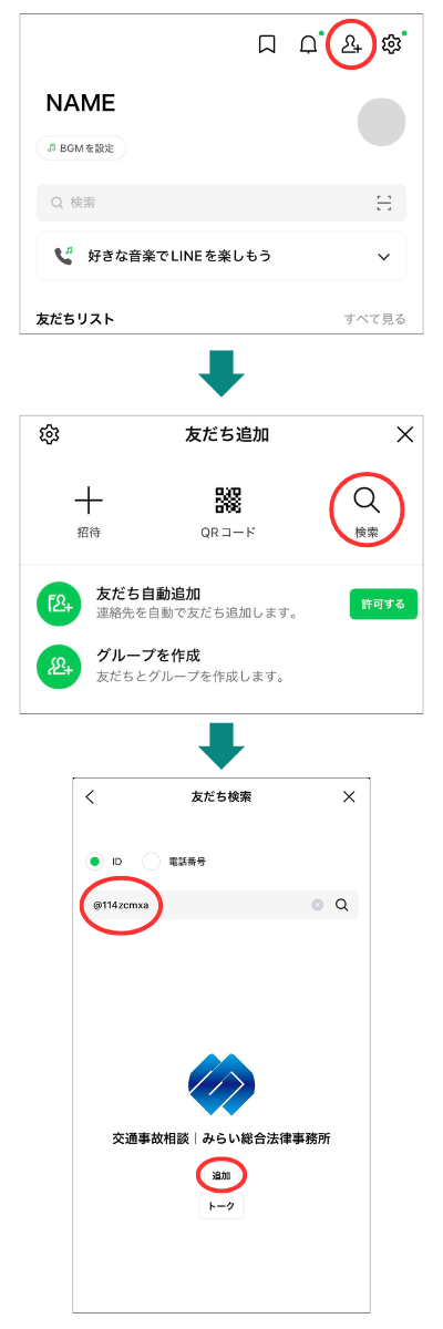 LINE登録の流れ