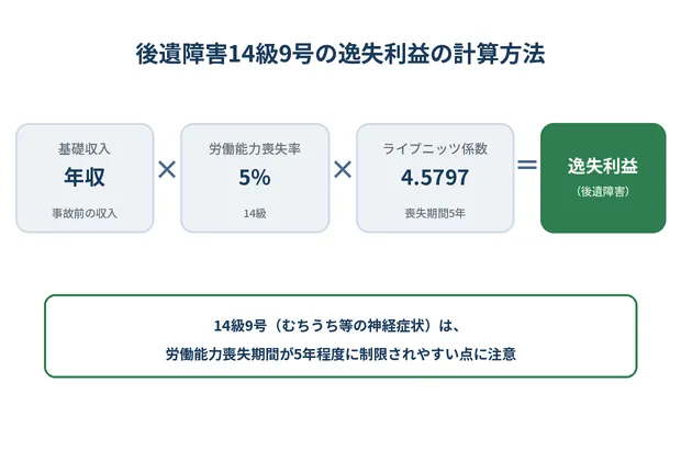 後遺障害14級の認定基準・慰謝料金額と増額事例 7 14級9号の逸失利益の計算方法